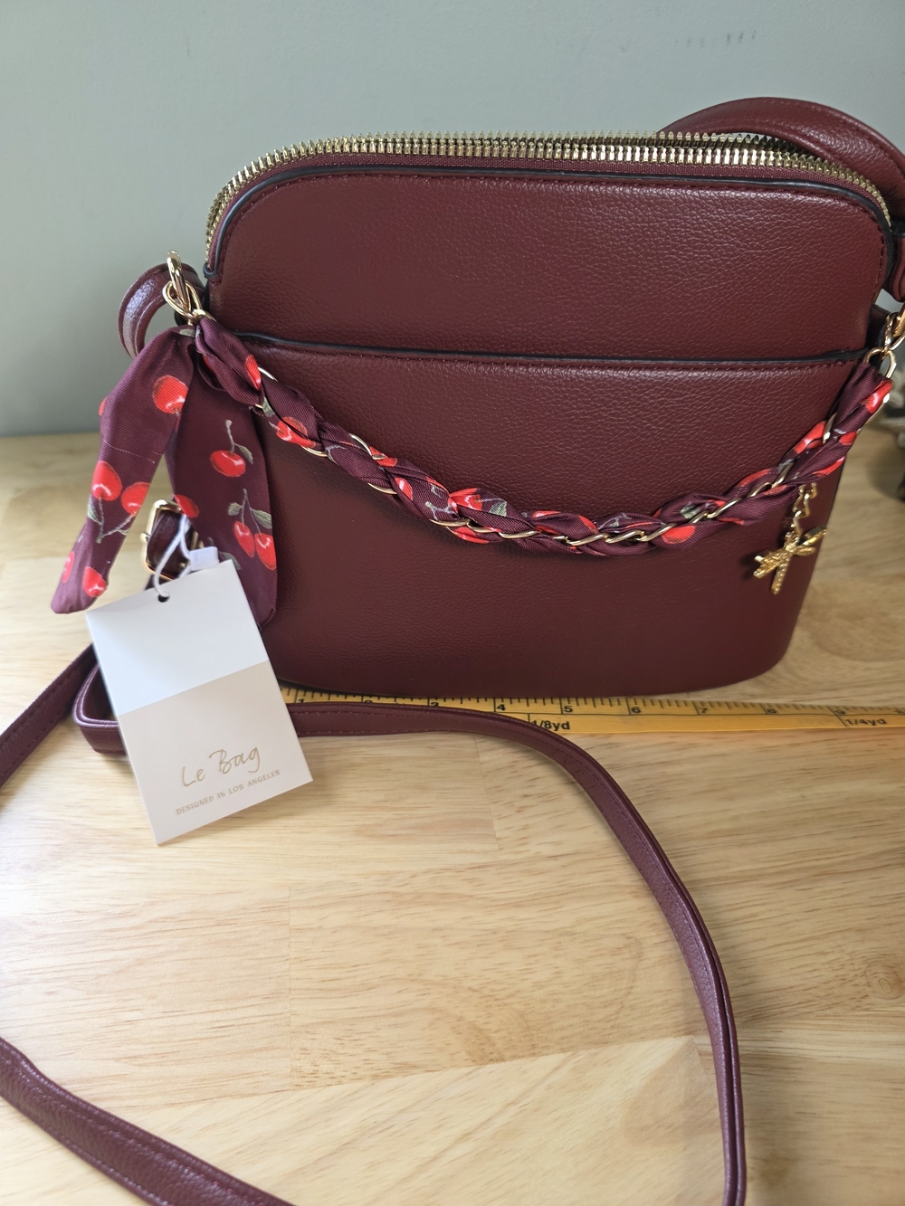 NWT Women's Mini Burgundy Crossbody Shoulder Bag